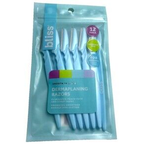 Bliss Dermaplaning Razors 12 Pack - Blue - Shave Hair Face Body